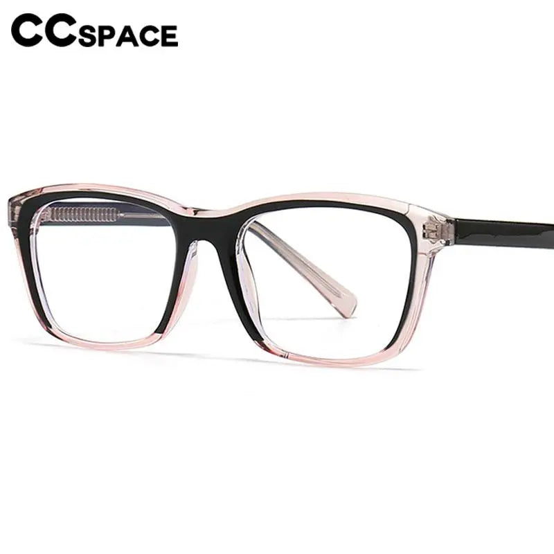 CCspace Unisex Full Rim Square Plastic Eyeglasses 56841 Full Rim CCspace   