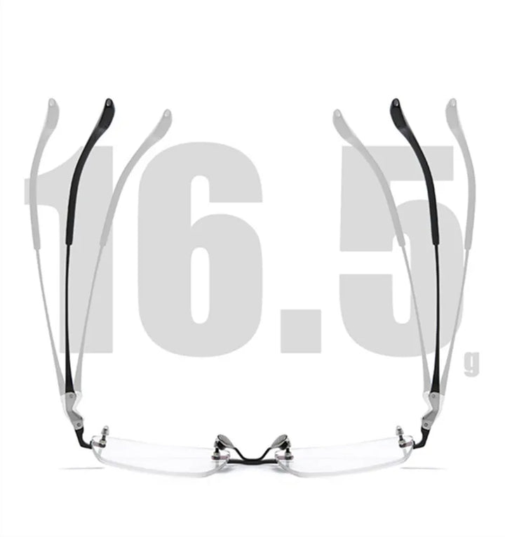 Aimee Men's Rimless Big Square Titanium Eyeglasses 80818