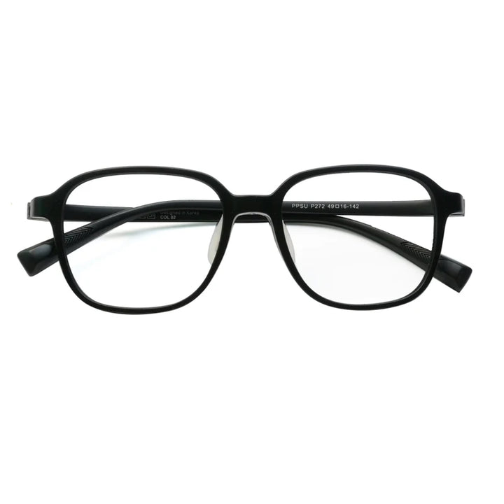 Kocolior Unisex Full Rim Square Tr 90 Titanium Eyeglasses P272 Full Rim Kocolior Black  