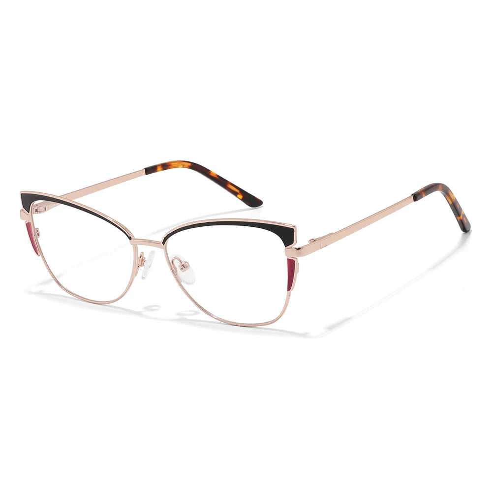 Laoyehui Women's Full Rim Square Cat Eye Alloy Reading Glasses 948780 Reading Glasses Laoyehui C1 +200