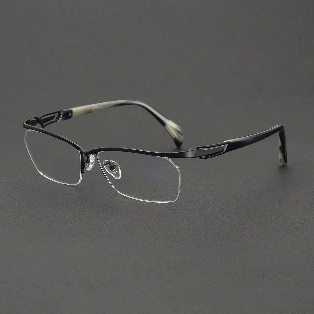 Muzz 1215 men's semi rim IP titanium prescription eyeglasses — view 3