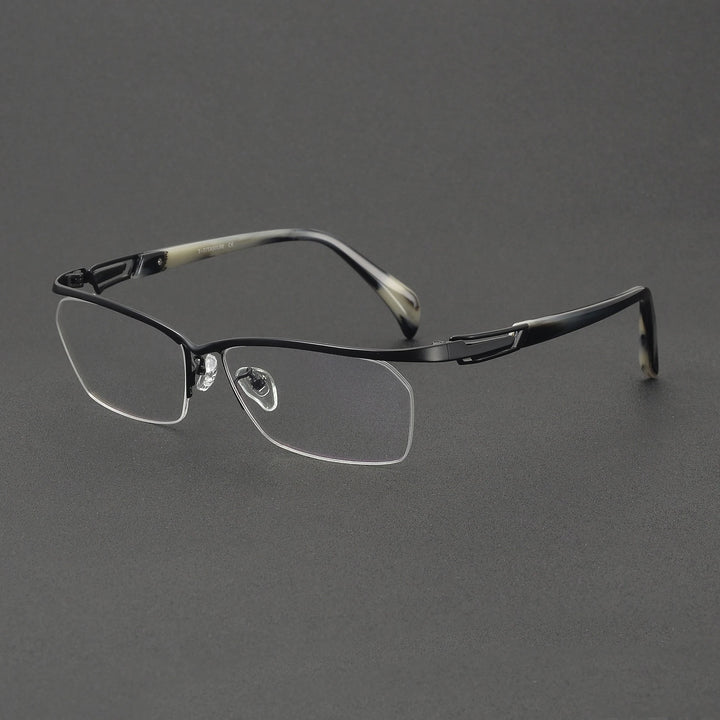 Muzz 1215 men's semi rim IP titanium prescription eyeglasses — view 3