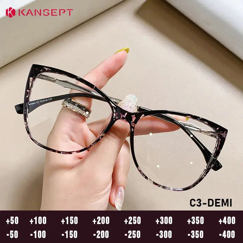 Kansept Unisex Full Rim Cat Eye Tr 90 Metal Frames 784000 FuzWeb