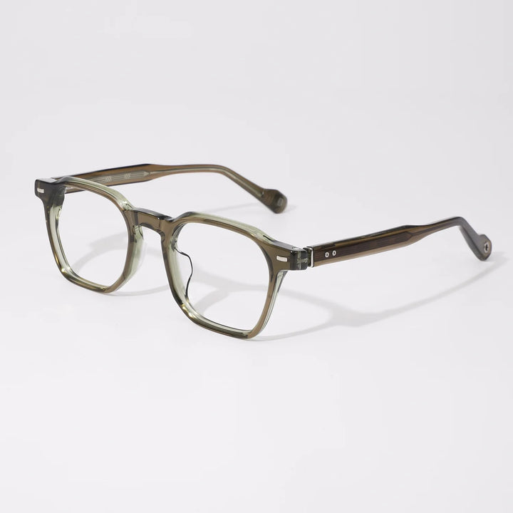 Hewei Unisex Full Rim Polygon Square Acetate Eyeglasses 23009