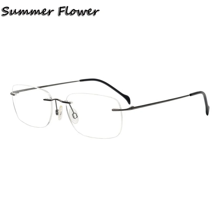 Summer Flower Unisex Rimless Titanium Eyeglasses 616021