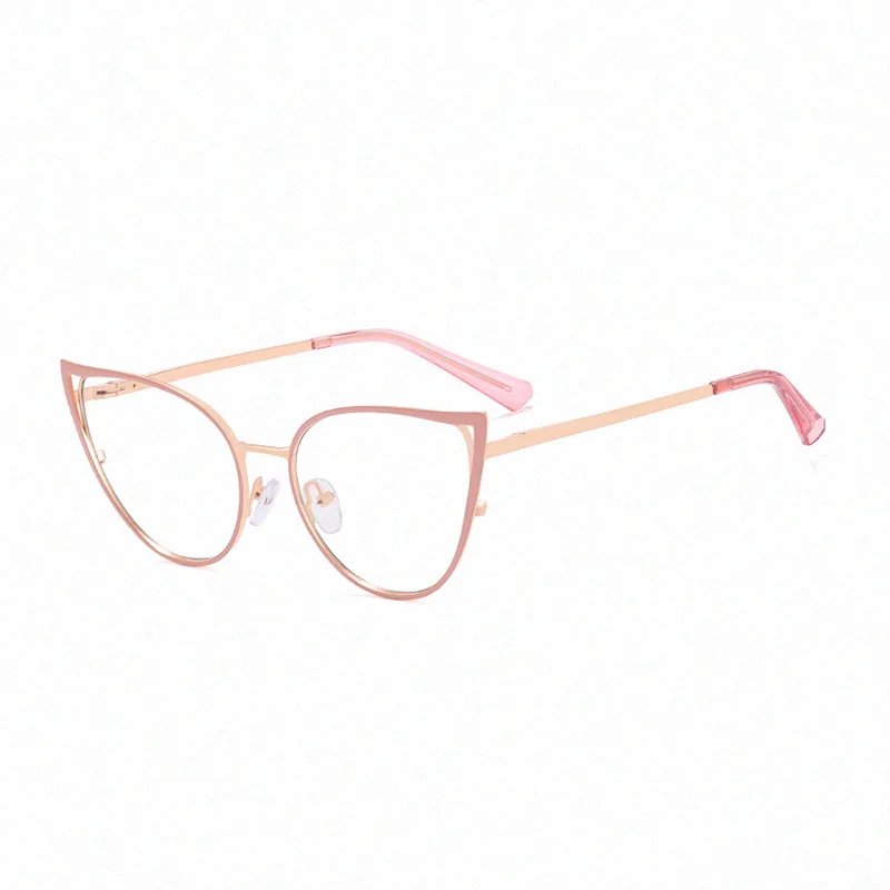 Ralferty Women's Full Rim Oval Cat Eye Alloy Eyeglasses R81166 Full Rim Ralferty C2 Pink CHINA 