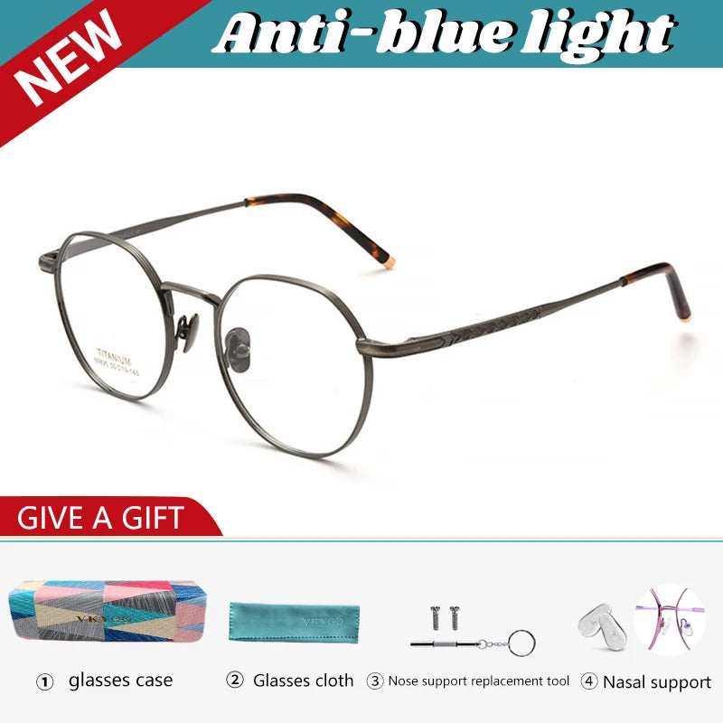 Vicky Women's Full Rim Flat Top Round Titanium Reading Glasses 69890