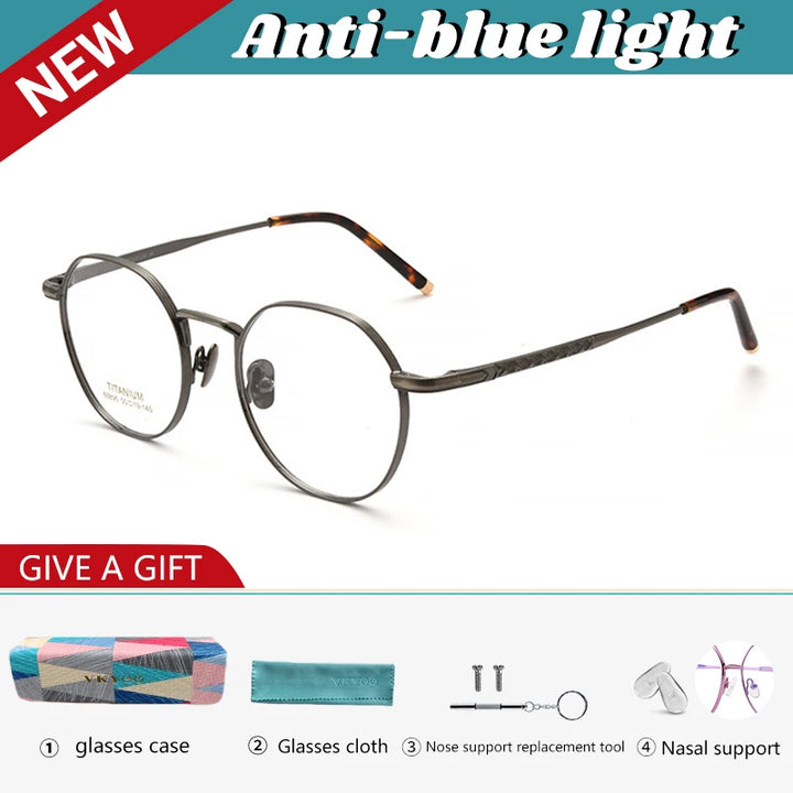 Vicky Women's Full Rim Flat Top Round Titanium Reading Glasses 69890