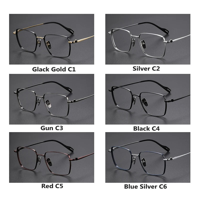 Oveliness Unisex Full Rim Square Titanium Eyeglasses 81012 Full Rim Oveliness   