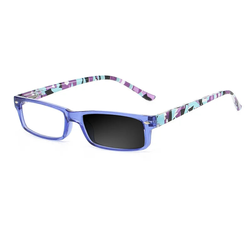 Kocolior Women's Full Rim Square Pc Alloy Photochromic Reading Glasses 525004