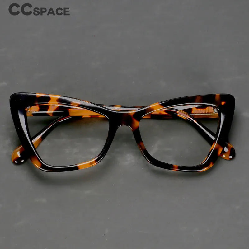 CCSpace Women's Full RIm Cat Eye Acetate Hyperopic Reading Glasses R56955 Reading Glasses CCspace   