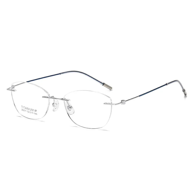 Yimaruili Women's Rimless Putterfly Cat Eye Titanium Eyeglasses 56071