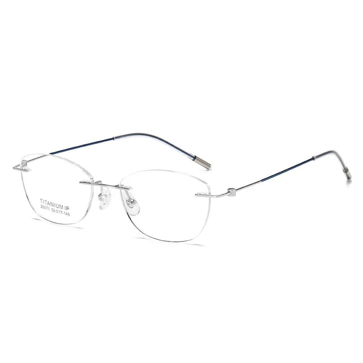 Yimaruili Women's Rimless Putterfly Cat Eye Titanium Eyeglasses 56071