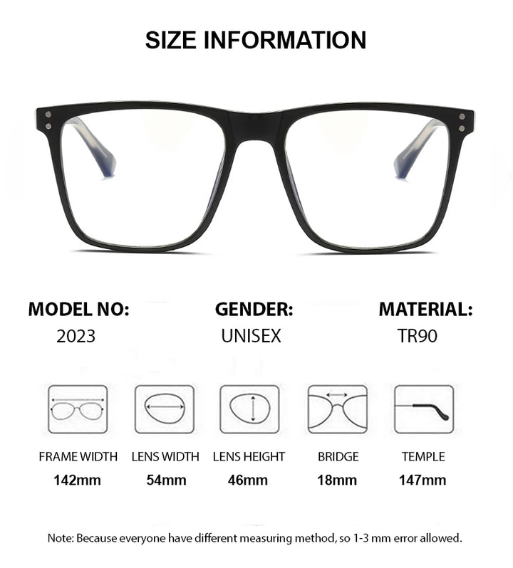 Chashma Ottica Unisex Full Rim Square Tr 90 Titanium Eyeglasses 742023