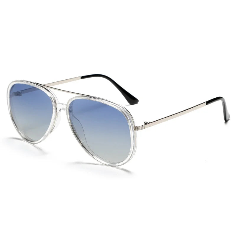 Yimaruili Unisex Full Rim Oval Double Bridge Alloy Sunglasses 28481