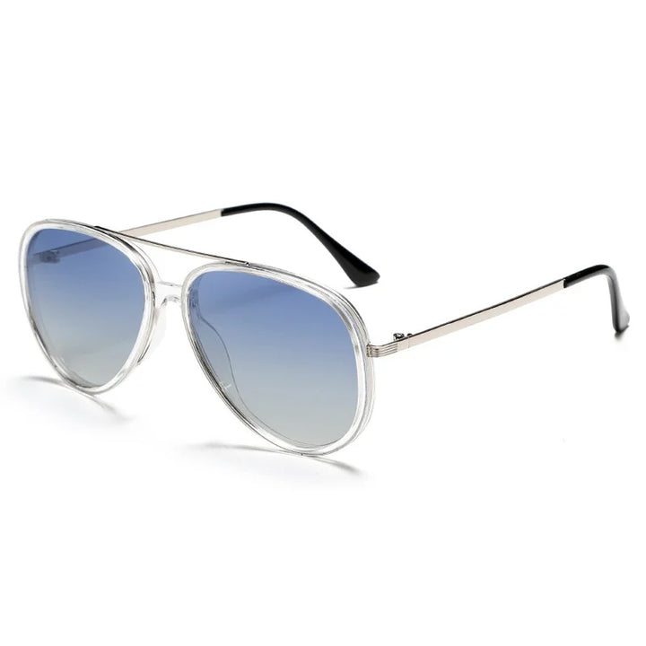 Yimaruili Unisex Full Rim Oval Double Bridge Alloy Sunglasses 28481