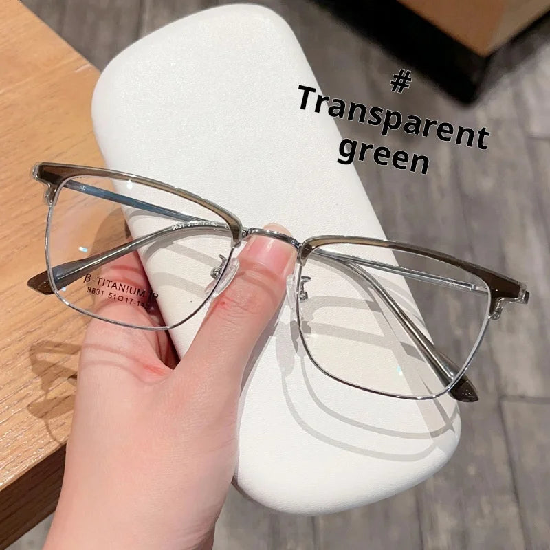 Xbora Unisex Full Rim Square Tr 90 Titanium Alloy Eyeglasses 549831