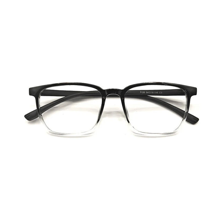 Kocolior Unisex Full Rim Square Tr 90 Acetate Hyperopic Reading Glasses 7120 Reading Glasses Kocolior Black White 0 