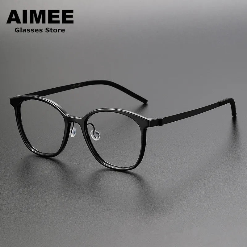 Aimee Women's Full Rim Square Acetate Titanium Eyeglasses 41851