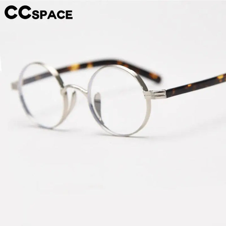 CCspace Unisex Full Rim Round Alloy Reading Glasses R57517 Reading Glasses CCSpace   