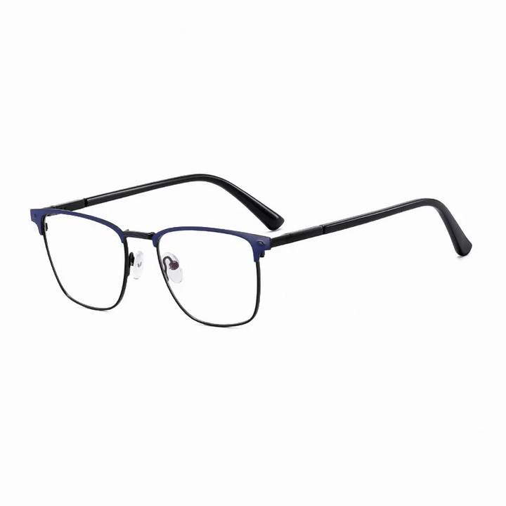 Ralferty Men's Full Rim Square Spring Hinge Alloy Eyeglasses 91703