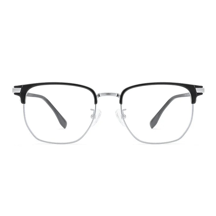 KatKani Mens Full Rim Browline Round Titanium Eyeglasses 8052-1 Full Rim KatKani Eyeglasses   