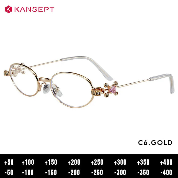 Kansept Women's Full Rim Oval Alloy Reading Glasses 717619