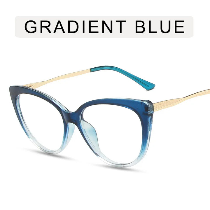 Zirosat Women's Full Rim Oval Cat Eye Tr 90 Alloy Eyeglasses 55018
