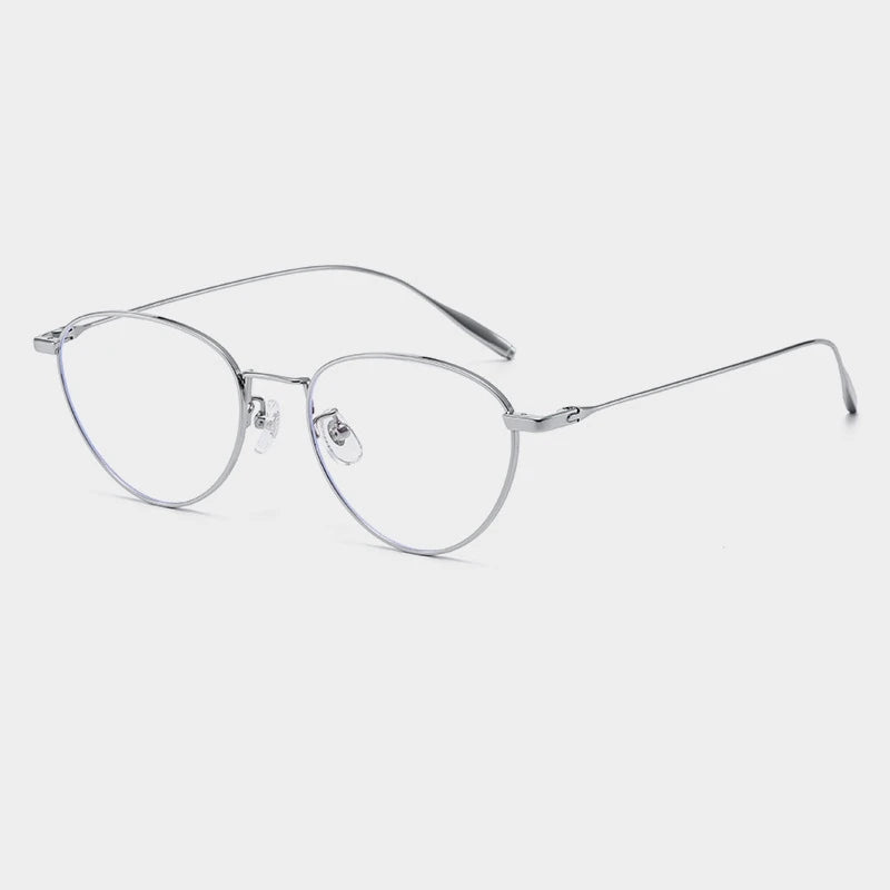 Yimaruili Unisex Full Rim Flat Top Oval Titanium Eyeglasses 630885