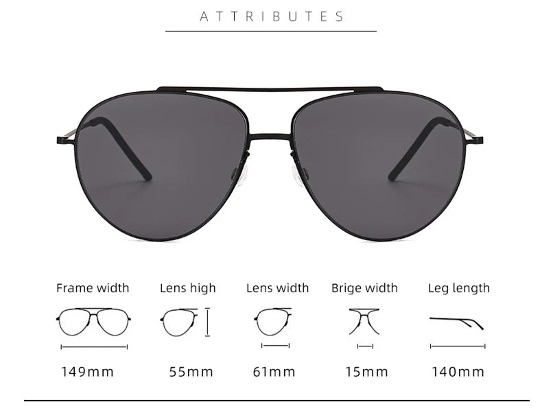 Black Mask Men's Full Rim Oval Double Bridge Titanium Sunglasses 638806