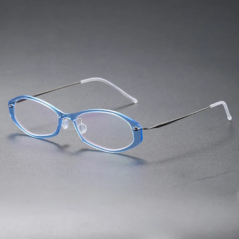 Aimee Unisex Full Rim Polygonal Pure Titanium Eyeglasses 6509 — view 5 | Aimee at FuzWeb