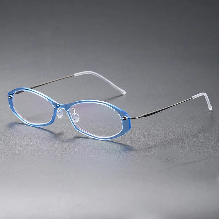 Aimee Unisex Full Rim Polygonal Pure Titanium Eyeglasses 6509 — view 5 | Aimee at FuzWeb