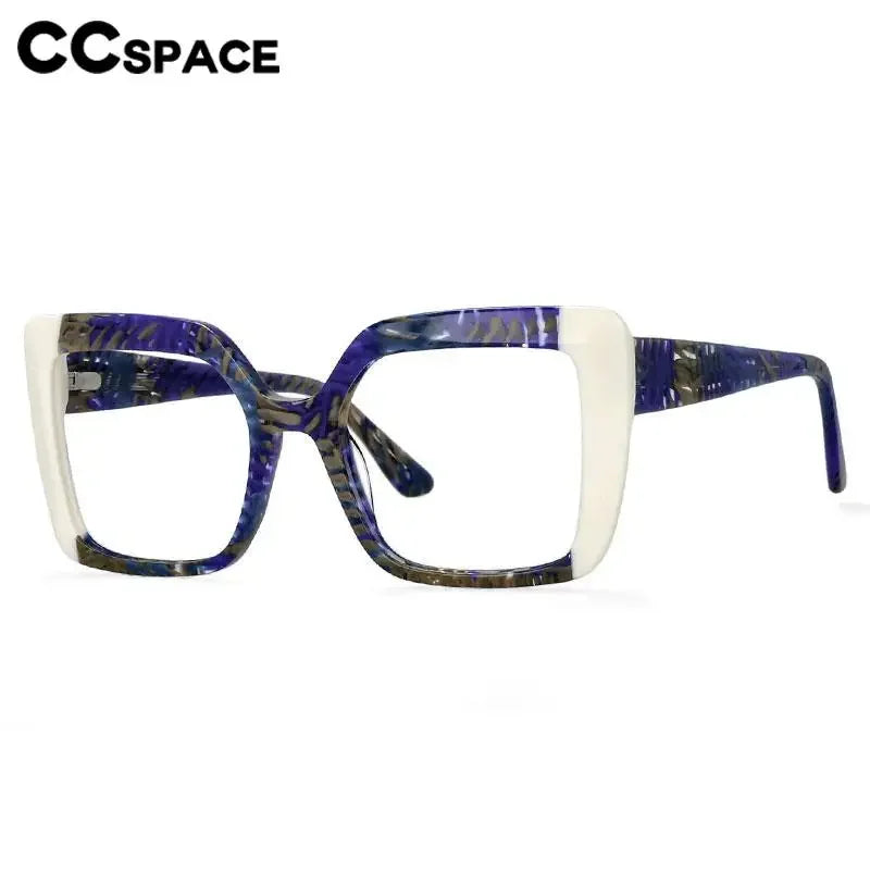 CCspace Women's Full Rim Square Thick Acetate Eyeglasses 56956 Full Rim CCspace   