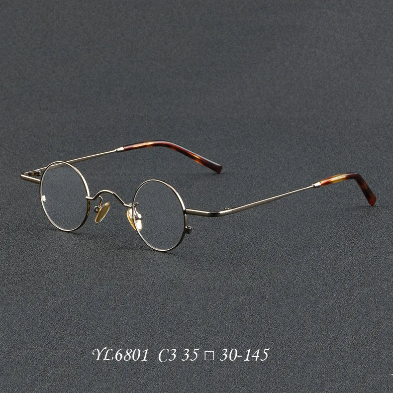 Cubojue Unisex Full Rim Small Round 35mm Alloy Reading Glasses 6801 Reading Glasses Cubojue   