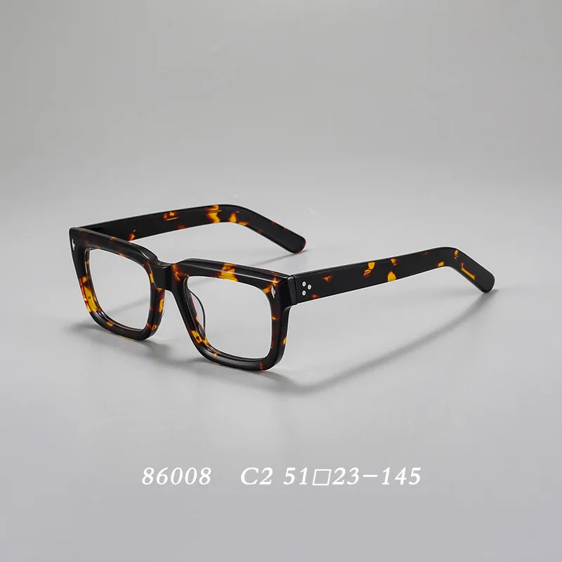 Hdcrafter 86008-1 unisex square acetate prescription eyeglasses — view 7