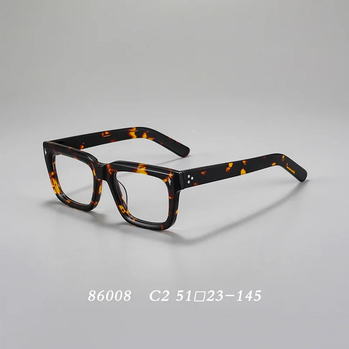 Hdcrafter 86008-1 unisex square acetate prescription eyeglasses — view 7