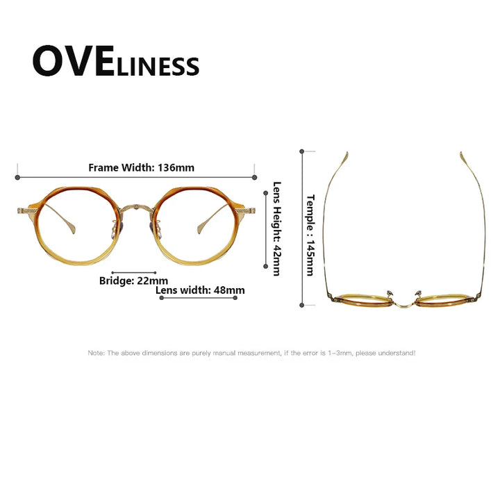 Oveliness Women's Full Rim Round Titanium Acetate Eyeglasses 922403