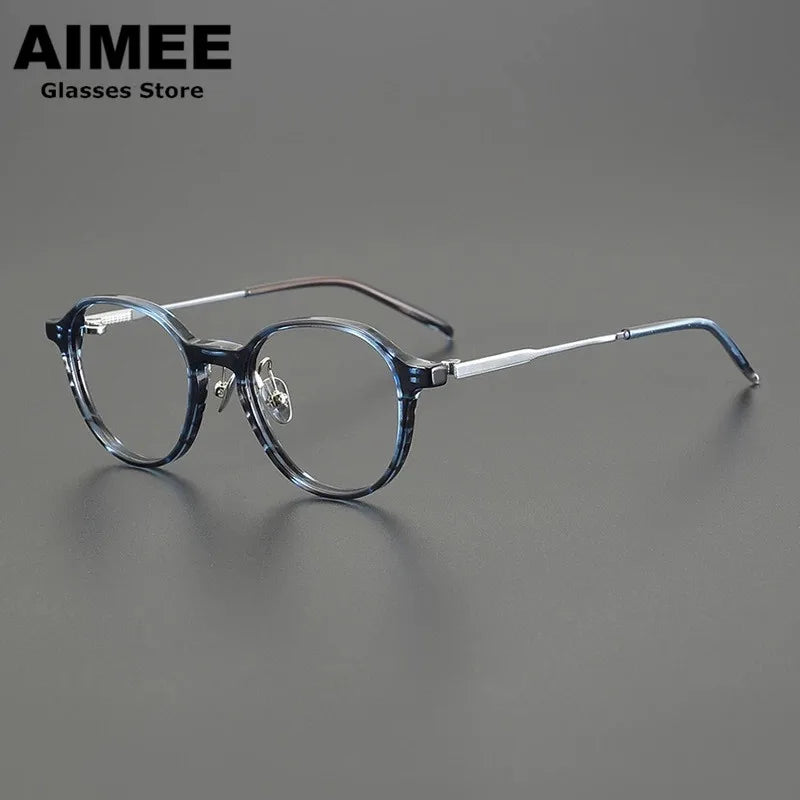 Aimee Women's Full Rim Round Titanium Acetate Eyeglasses 519117