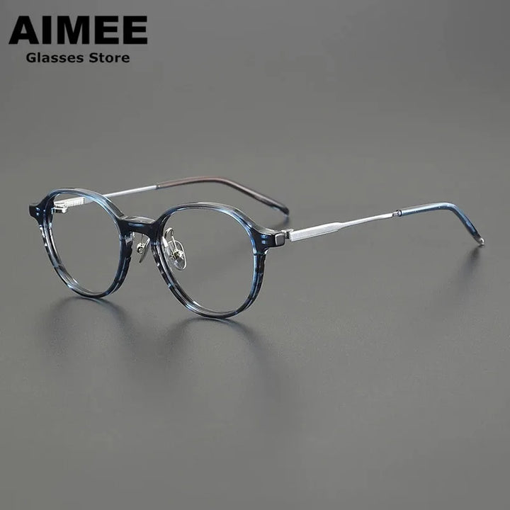Aimee Women's Full Rim Round Titanium Acetate Eyeglasses 519117