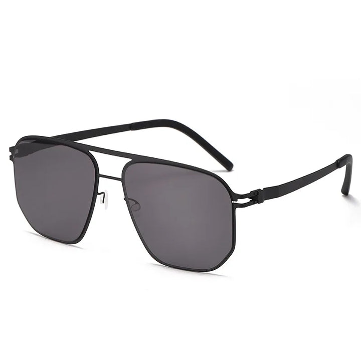 Black Mask Men's Full Rim Square Double Bridge Steel Sunglasses 396148