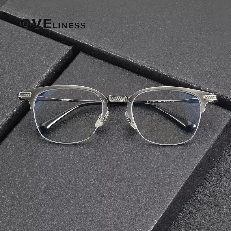 Oveliness Unisex Full Rim Big Square Acetate Titanium Eyeglasses 614424