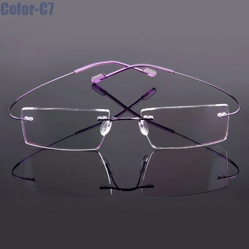 Hotony Unisex Rimless Alloy Prescription Eyeglasses 5018 - view 8