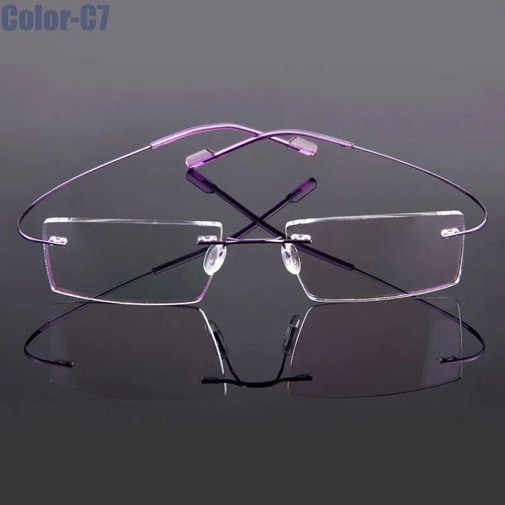 Hotony Unisex Rimless Alloy Prescription Eyeglasses 5018 - view 8
