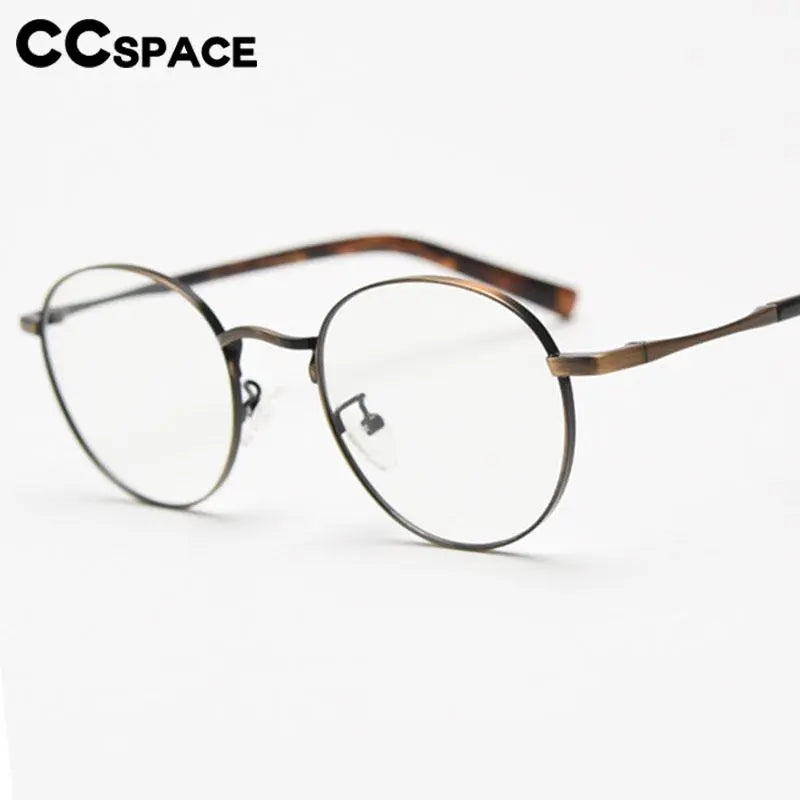 CCSpace Unisex Full Rim Round Alloy Eyeglasses 56836 Full Rim CCspace   