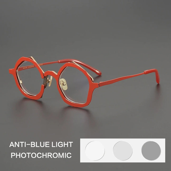 Gatenac Unisex Full Rim Oval Titanium Photochromic Reading Glasses 970100