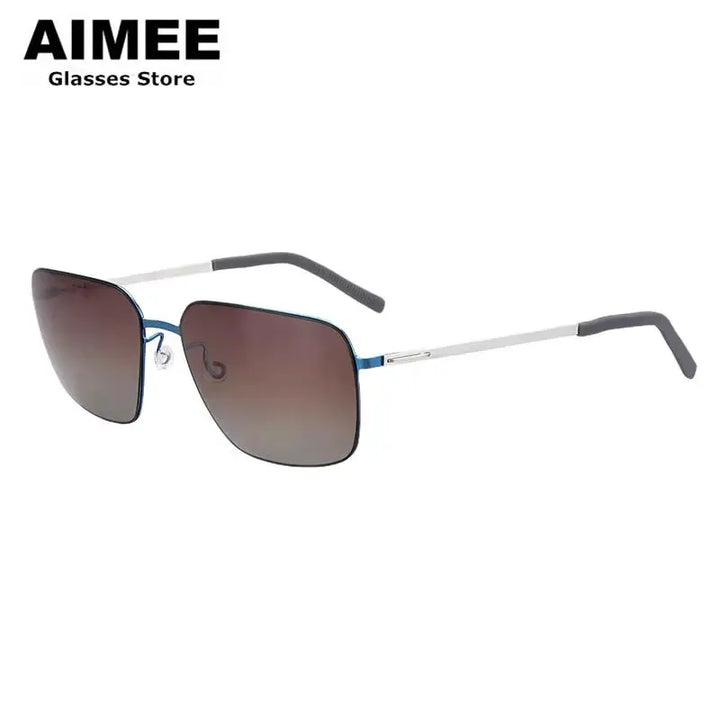 Aimee Full Rim 800200 Unisex Ultralight Pure Titanium Square Sunglasses Aimee