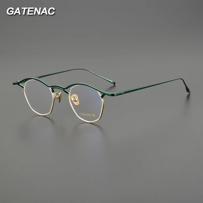 Gatenac Unisex Full Rim Square Titanium Eyeglasses Gxyj1486 Full Rim Gatenac   