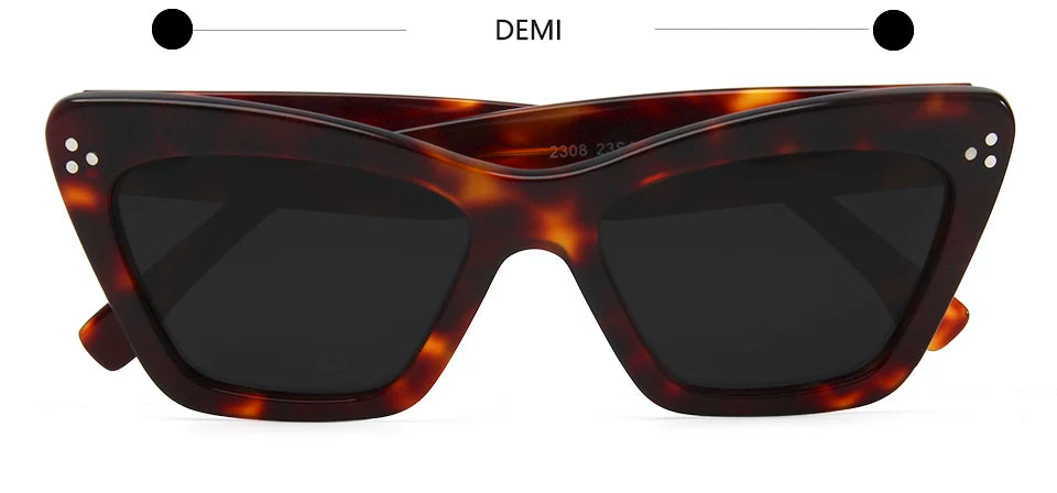 Esnbie Women's Full Rim Polygon Cat Eye Acetate Sunglasses 230201