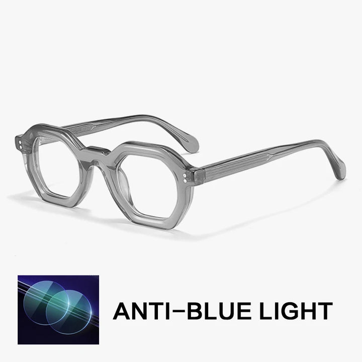 Gatenac Unisex Full Rim Flat Top Oval Acetate Reading Glasses 29002