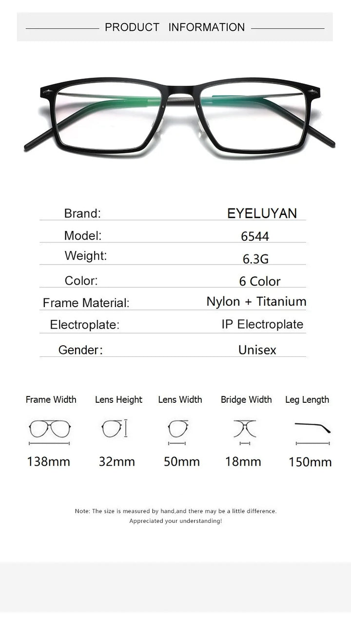 Eleccion Women's Full Rim Square Nylon Titanium Eyeglasses 96544 Full Rim Eleccion